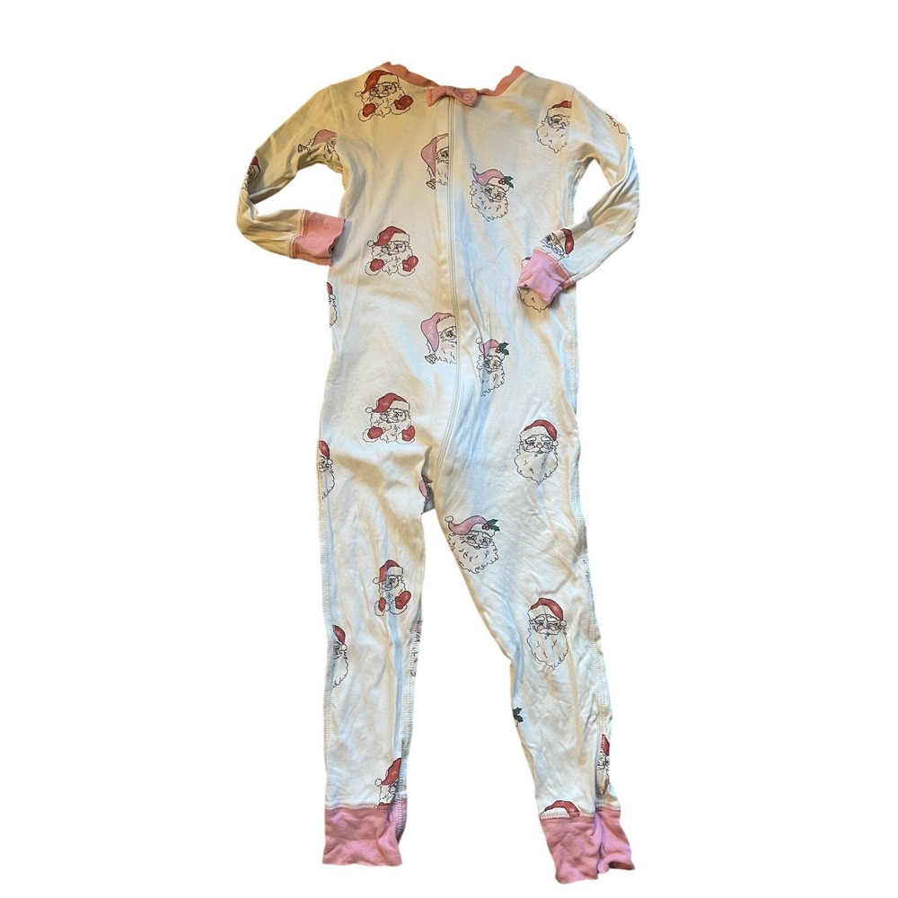 Beaufort Bonnet Company Pajamas Girls 4T White Pink Santa Pima Cotton Christmas